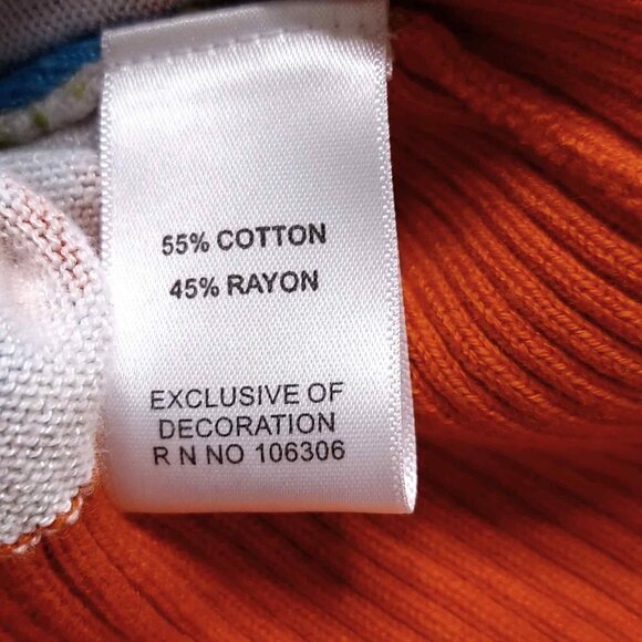 Berek Sweater Vest Art to Wear Bold Abstract Floral Cotton Rayon Knit Medium - Picture 5 of 5